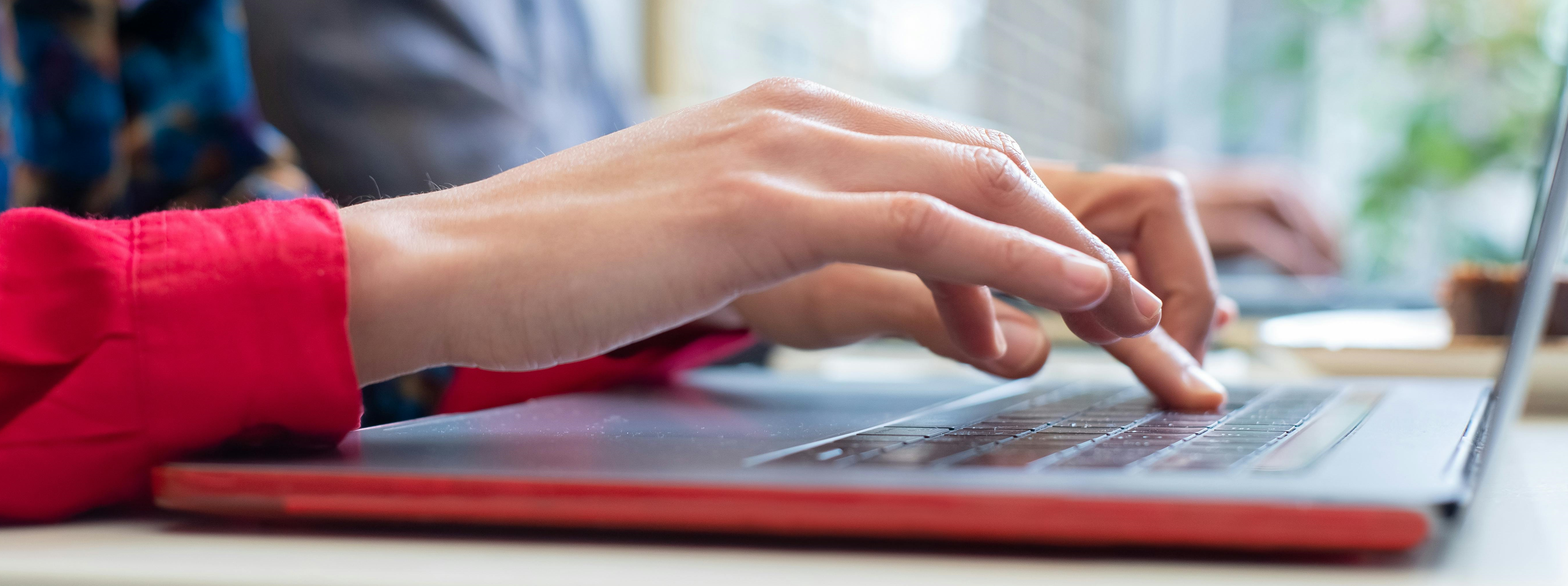 An image of someone using a computer for online services