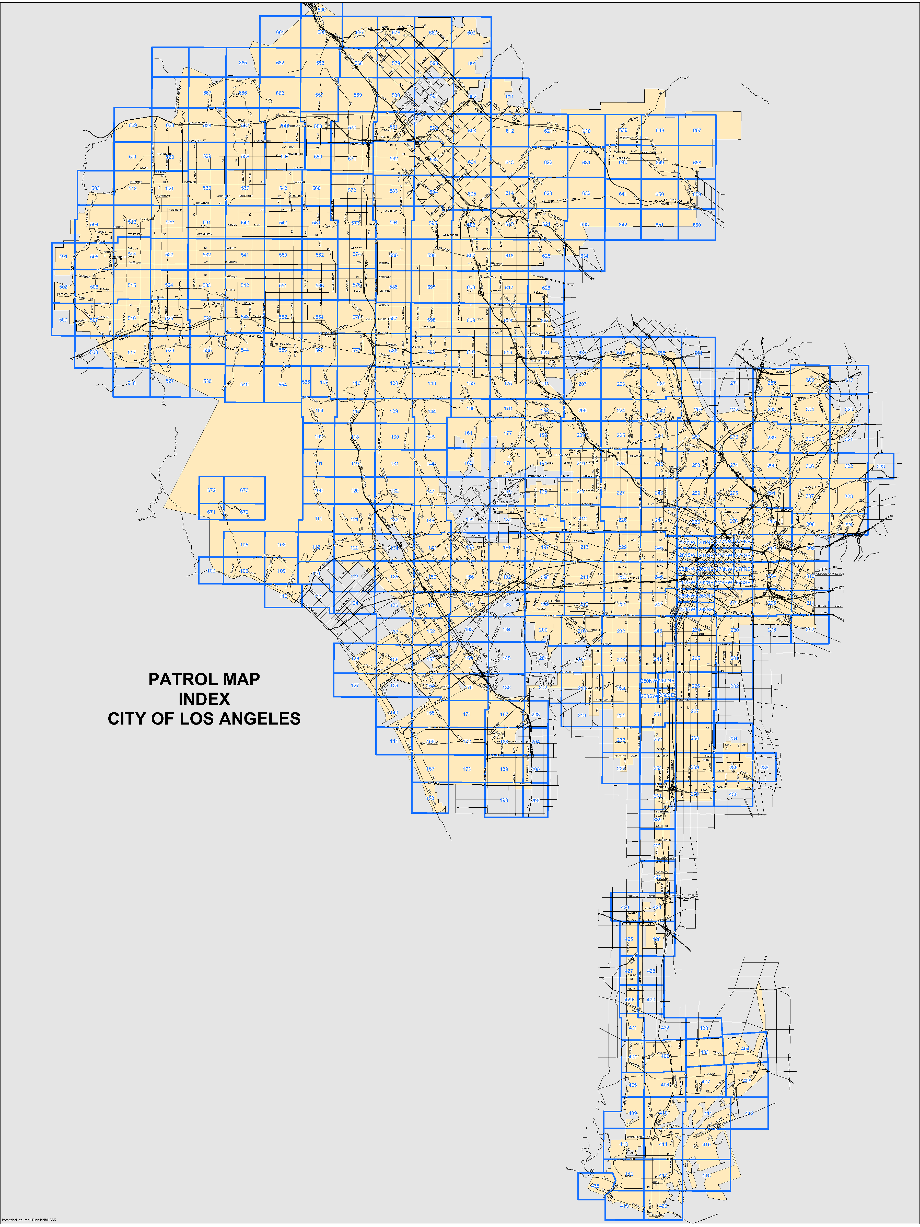 Patrol Map Index: Select a grid square to download the corresponding area PDF.